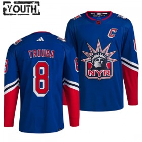 Dresovi New York Rangers Jacob Trouba 8 Adidas 2022-23 Reverse Retro 2.0 Plava Authentic - Dječji